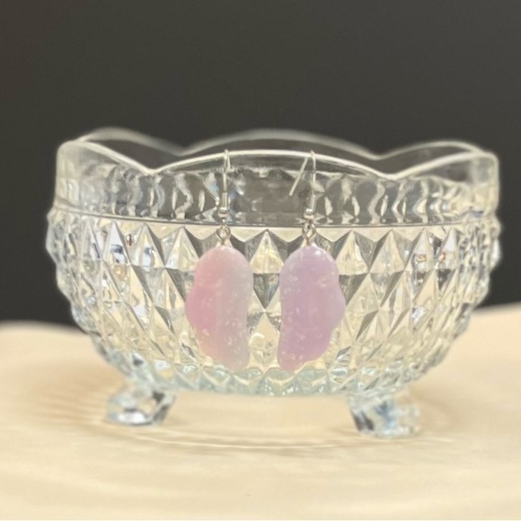 Purple Glittery Wing Earrings - Picture 2 of 2